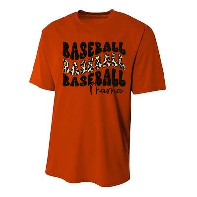 Baseball Mama Leopard Proud Baseball Mom Game Day Performance Sprint T-Shirt