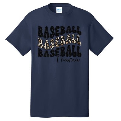 Baseball Mama Leopard Proud Baseball Mom Game Day Tall T-Shirt