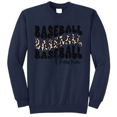 Baseball Mama Leopard Proud Baseball Mom Game Day Tall Sweatshirt