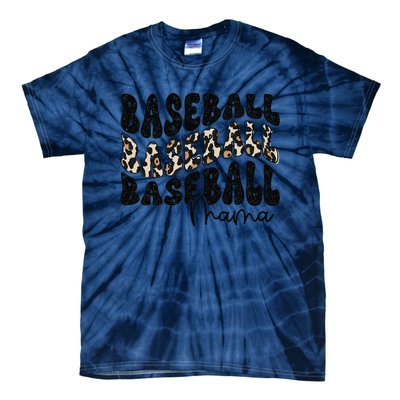 Baseball Mama Leopard Proud Baseball Mom Game Day Tie-Dye T-Shirt