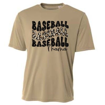 Baseball Mama Leopard Proud Baseball Mom Game Day Cooling Performance Crew T-Shirt