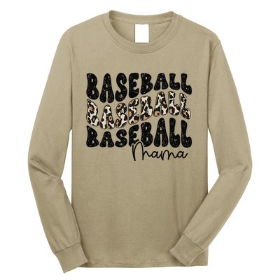 Baseball Mama Leopard Proud Baseball Mom Game Day Long Sleeve Shirt