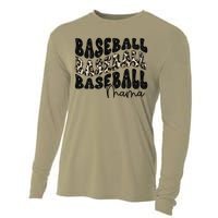 Baseball Mama Leopard Proud Baseball Mom Game Day Cooling Performance Long Sleeve Crew