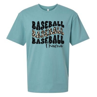 Baseball Mama Leopard Proud Baseball Mom Game Day Sueded Cloud Jersey T-Shirt