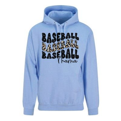 Baseball Mama Leopard Proud Baseball Mom Game Day Unisex Surf Hoodie