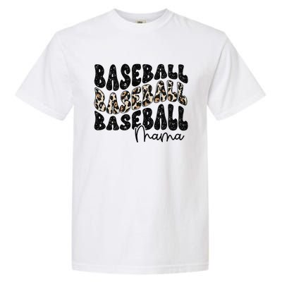 Baseball Mama Leopard Proud Baseball Mom Game Day Garment-Dyed Heavyweight T-Shirt