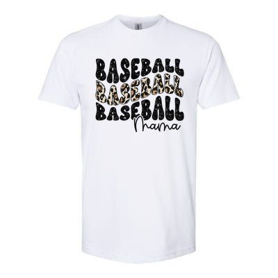 Baseball Mama Leopard Proud Baseball Mom Game Day Softstyle CVC T-Shirt