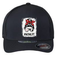 Bleached Mom Life Soccer Messy Bun Baseball Game Day Flexfit Unipanel Trucker Cap