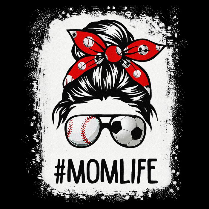 Bleached Mom Life Soccer Messy Bun Baseball Game Day Flexfit Unipanel Trucker Cap