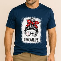 Bleached Mom Life Soccer Messy Bun Baseball Game Day Cooling Performance Crew T-Shirt