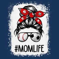 Bleached Mom Life Soccer Messy Bun Baseball Game Day Cooling Performance Crew T-Shirt