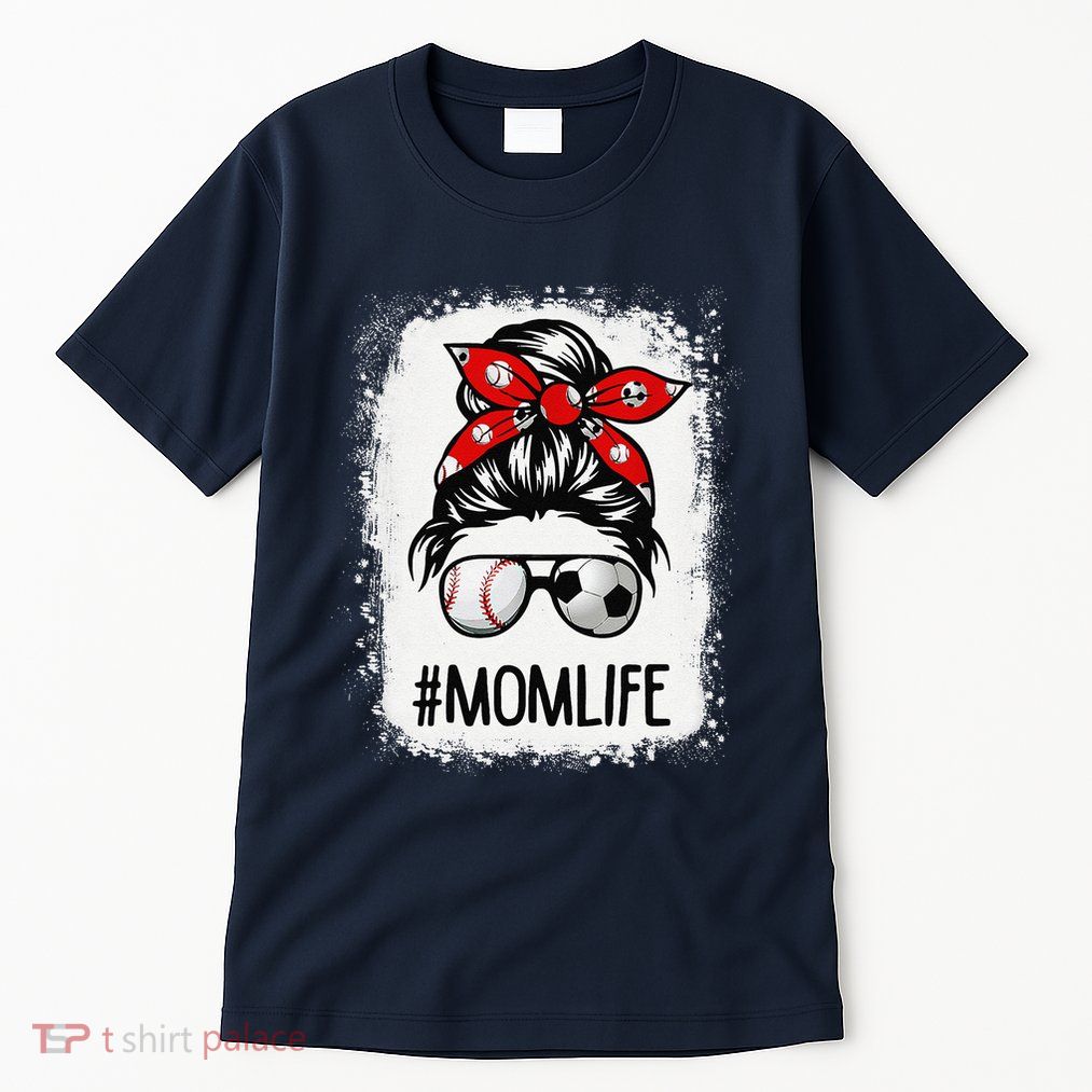 Bleached Mom Life Soccer Messy Bun Baseball Game Day Tall T-Shirt