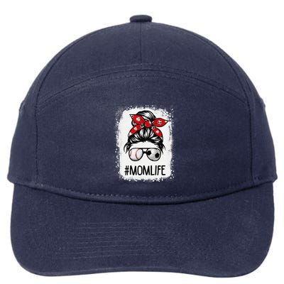 Bleached Mom Life Soccer Messy Bun Baseball Game Day 7-Panel Snapback Hat