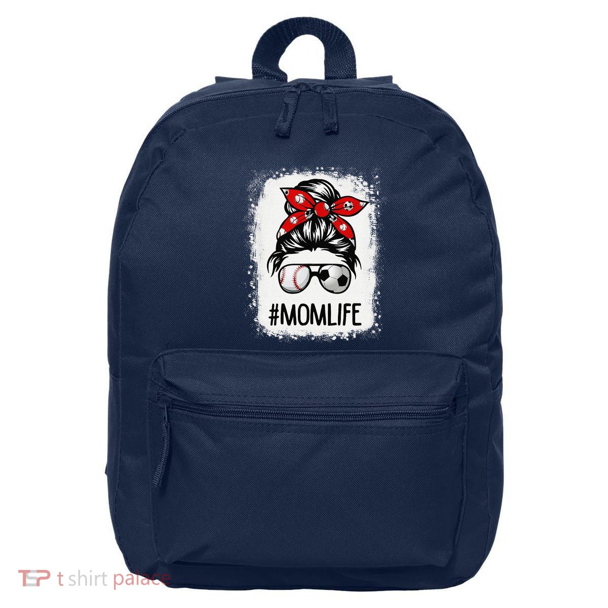 Bleached Mom Life Soccer Messy Bun Baseball Game Day 16 in Basic Backpack