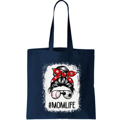 Bleached Mom Life Soccer Messy Bun Baseball Game Day Bag