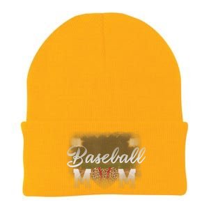 Baseball Mom, Leopard Baseball Field Knit Cap Winter Beanie