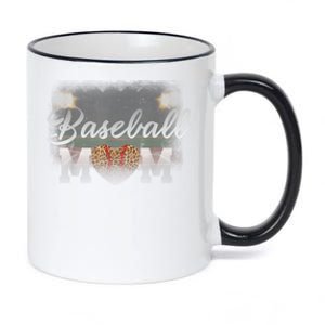 Baseball Mom, Leopard Baseball Field 11oz Black Color Changing Mug