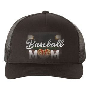 Baseball Mom, Leopard Baseball Field Yupoong Adult 5-Panel Trucker Hat