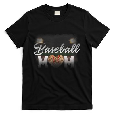 Baseball Mom, Leopard Baseball Field T-Shirt