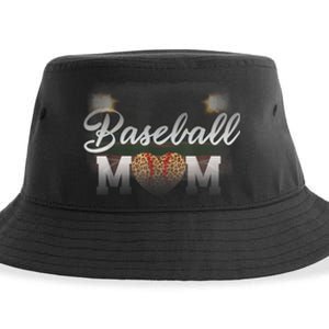 Baseball Mom, Leopard Baseball Field Sustainable Bucket Hat