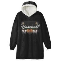 Baseball Mom, Leopard Baseball Field Hooded Wearable Blanket