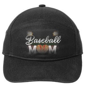 Baseball Mom, Leopard Baseball Field 7-Panel Snapback Hat