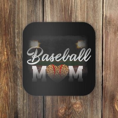 Baseball Mom, Leopard Baseball Field Coaster