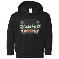 Baseball Mom, Leopard Baseball Field Toddler Hoodie