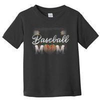 Baseball Mom, Leopard Baseball Field Toddler T-Shirt