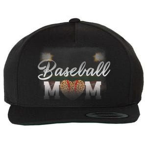 Baseball Mom, Leopard Baseball Field Wool Snapback Cap