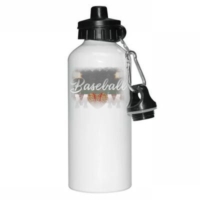 Baseball Mom, Leopard Baseball Field Aluminum Water Bottle