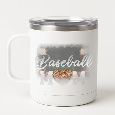 Baseball Mom, Leopard Baseball Field 12 oz Stainless Steel Tumbler Cup