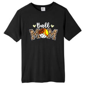 Ball Mom Leopard Softball Volleyball Basketball Player Mom Cool Gift Tall Fusion ChromaSoft Performance T-Shirt