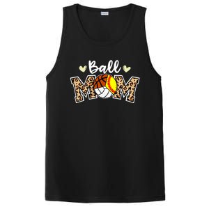 Ball Mom Leopard Softball Volleyball Basketball Player Mom Cool Gift PosiCharge Competitor Tank