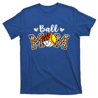 Ball Mom Leopard Softball Volleyball Basketball Player Mom Cool Gift T-Shirt