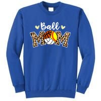 Ball Mom Leopard Softball Volleyball Basketball Player Mom Cool Gift Tall Sweatshirt