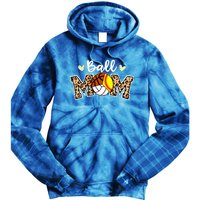 Ball Mom Leopard Softball Volleyball Basketball Player Mom Cool Gift Tie Dye Hoodie