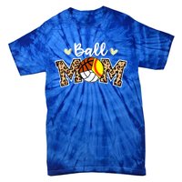 Ball Mom Leopard Softball Volleyball Basketball Player Mom Cool Gift Tie-Dye T-Shirt