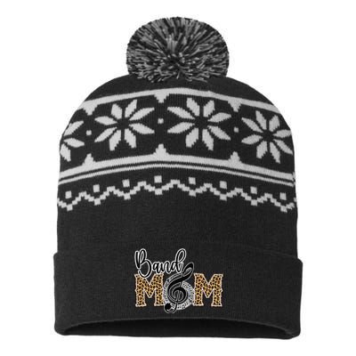 Band Mom Leopard Print Proud Band Mom Musical Marching Band USA-Made Snowflake Beanie