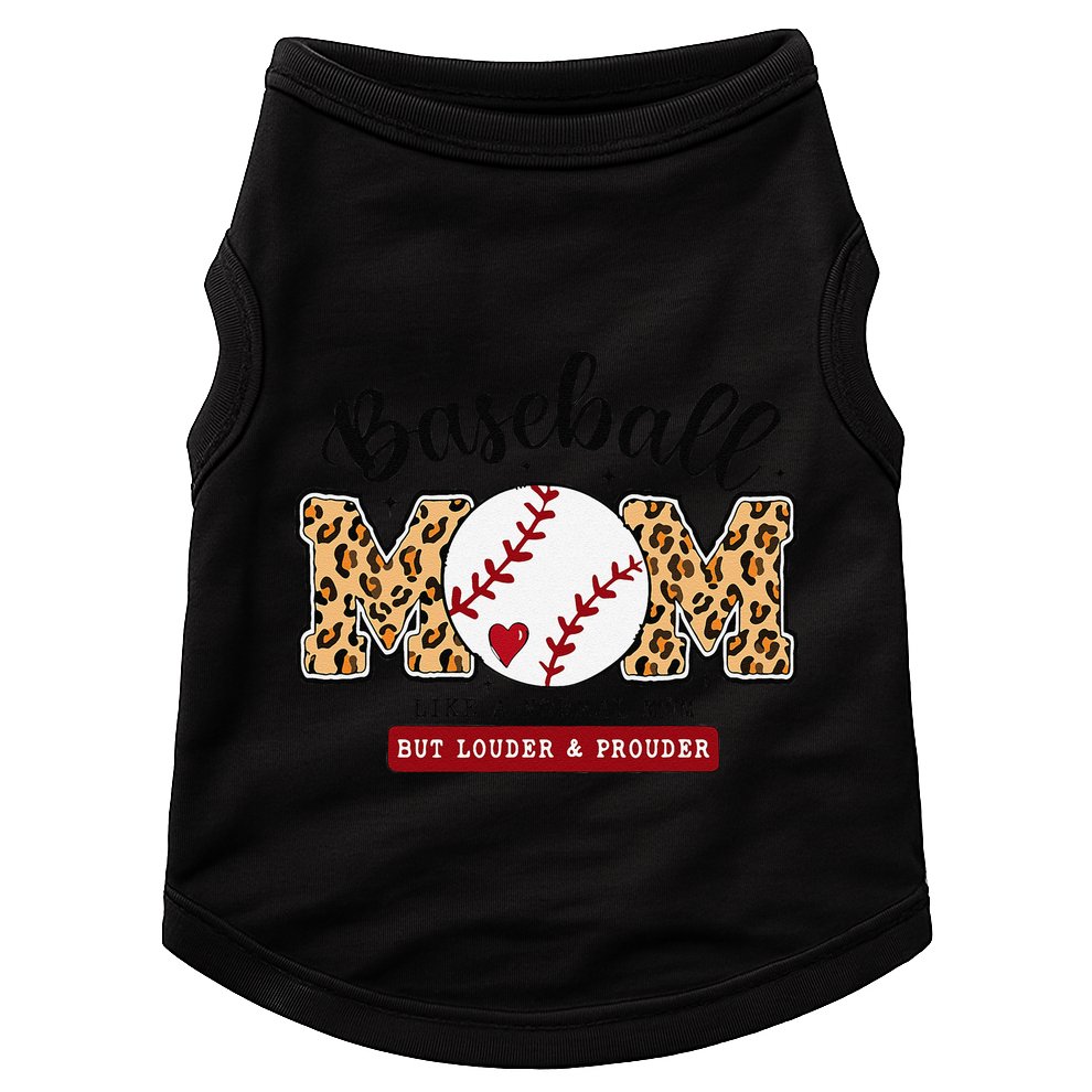 Baseball Mom Leopard Loud & Proud Baseball Mama Mothers Day Doggie Tank