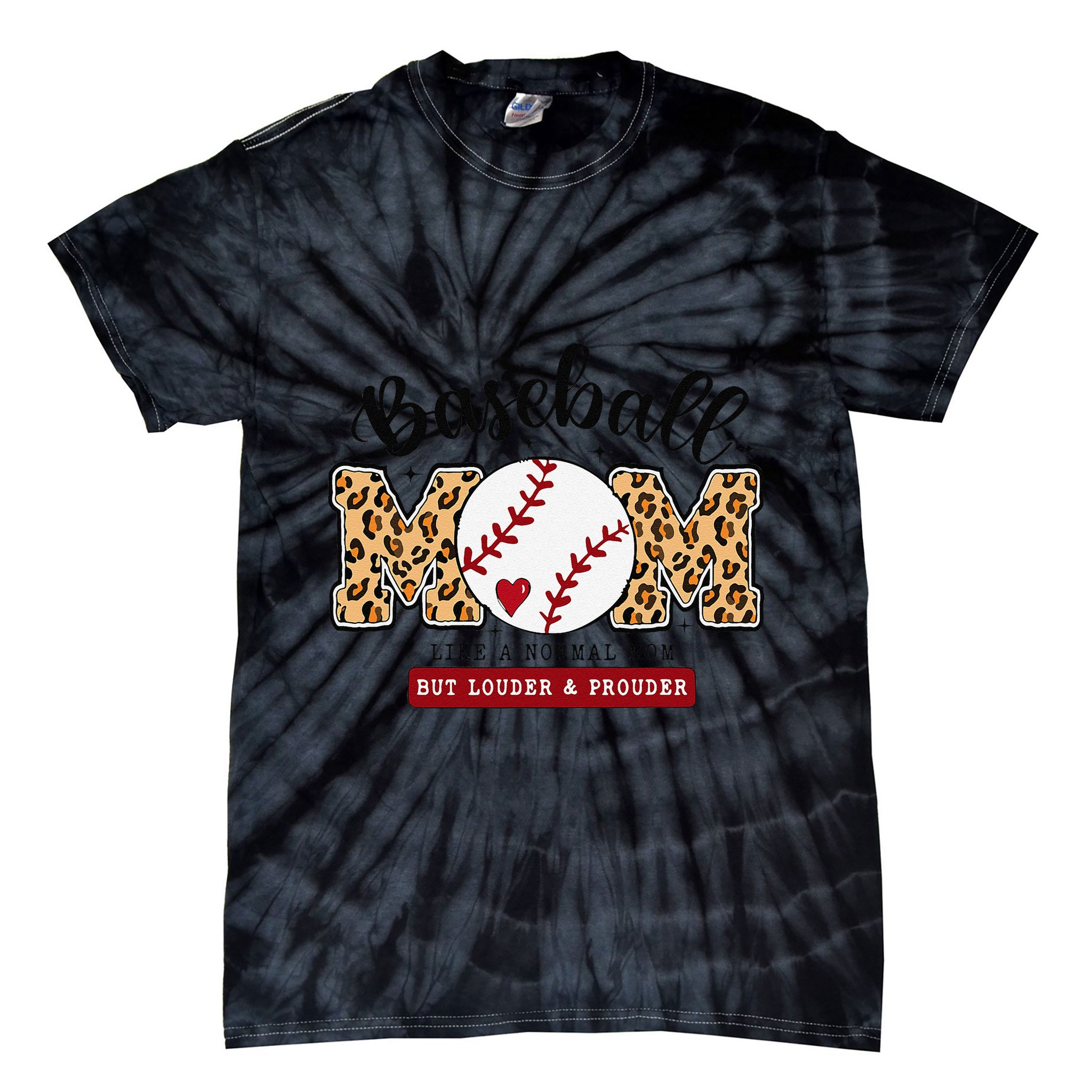 Baseball Mom Leopard Loud & Proud Baseball Mama Mothers Day Tie-Dye T-Shirt
