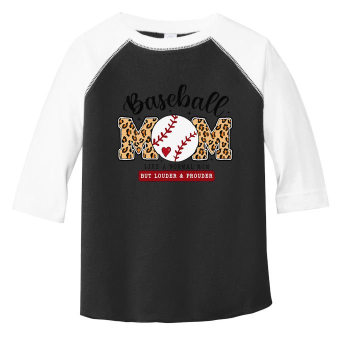 Baseball Mom Leopard Loud & Proud Baseball Mama Mothers Day Toddler Fine Jersey T-Shirt