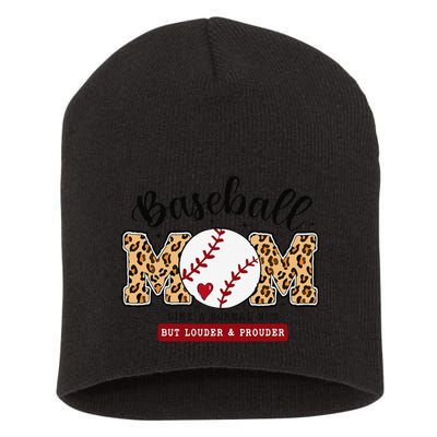 Baseball Mom Leopard Loud & Proud Baseball Mama Mothers Day Short Acrylic Beanie