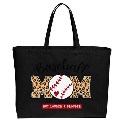 Baseball Mom Leopard Loud & Proud Baseball Mama Mothers Day Cotton Canvas Jumbo Tote