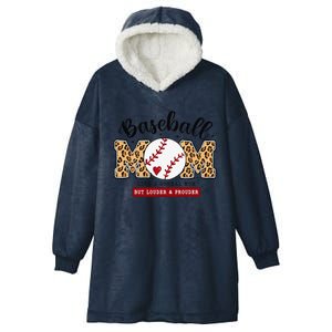 Baseball Mom Leopard Loud & Proud Baseball Mama Mothers Day Hooded Wearable Blanket