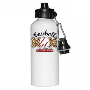 Baseball Mom Leopard Loud & Proud Baseball Mama Mothers Day Aluminum Water Bottle