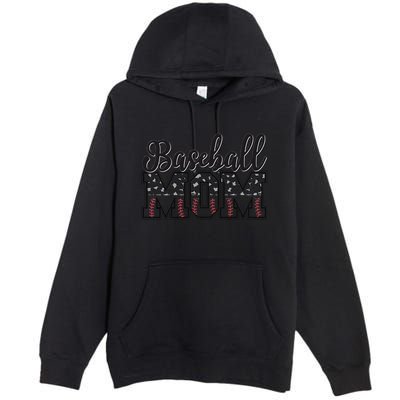 Baseball Mom Leopard Funny Softball Mom MotherS Day Premium Pullover Hoodie