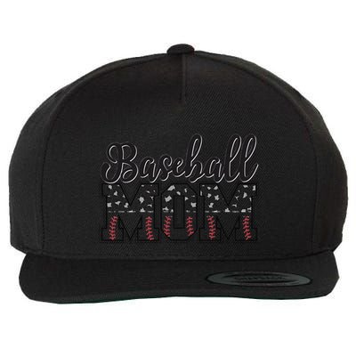 Baseball Mom Leopard Funny Softball Mom MotherS Day Wool Snapback Cap