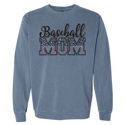 Baseball Mom Leopard Funny Softball Mom MotherS Day Garment-Dyed Sweatshirt