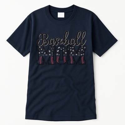 Baseball Mom Leopard Funny Softball Mom MotherS Day Tall T-Shirt